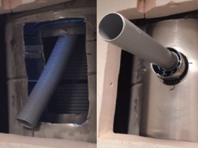 Schachtaansluiting voor MiniFlex CLV rookgasafvoer renovatie